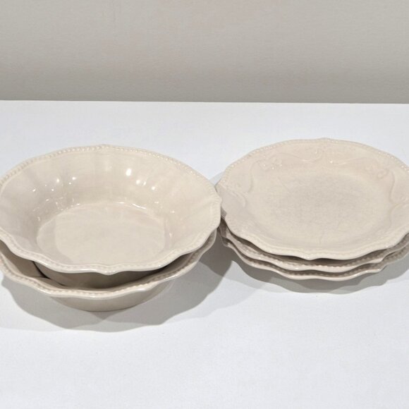Pioneer Woman Paige off-white stoneware dishes - Picture 1 of 2